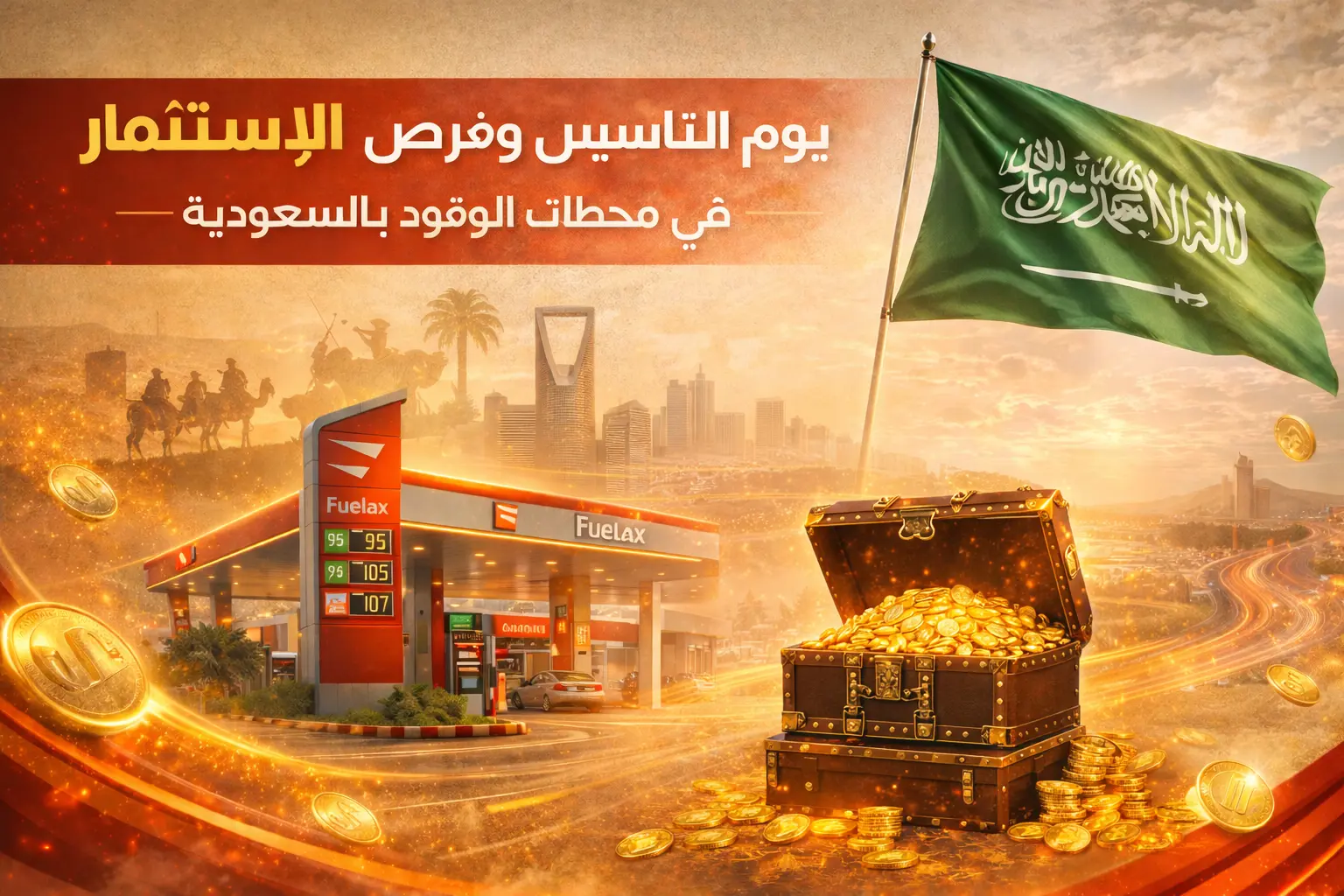 يوم التأسيس وفرص الاستثمار في محطات الوقود بالسعودية